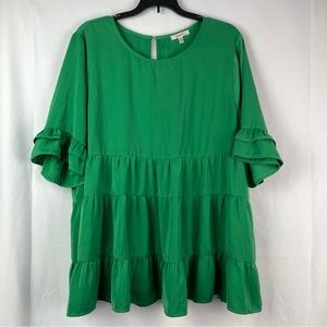 JODIFL Green Tired Tunic Top